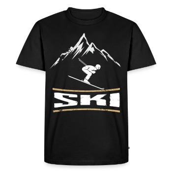 Ski Winter Sports Mountains Skiing - Men's Premium Organic T-Shirt - black - Front - Nico (187cm)