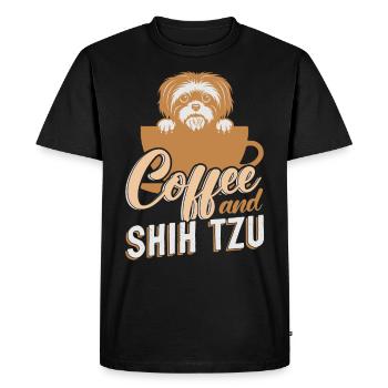 Shih Tzu Dog Lovers chien café et Shih Tzu - T-shirt Premium bio Homme - noir - Devant - Nico (187cm)