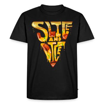 Découpage Et Cubes De Pizzas Pour la pizza - T-shirt Premium bio Homme - noir - Devant - Nico (187cm)