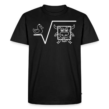 N-Te Racine Q^2 Canard Racine De La vache Mathe - T-shirt Premium bio Homme - noir - Devant - Nico (187cm)