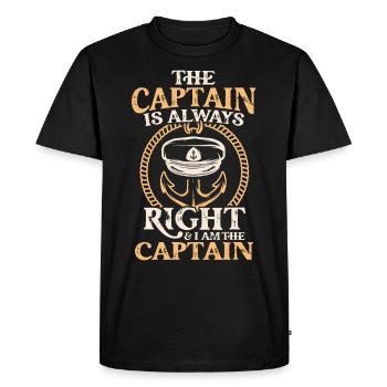 Yachting Voilier Capitaine de bateau - T-shirt Premium bio Homme - noir - Devant - Nico (187cm)