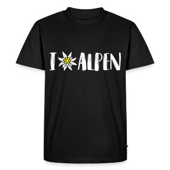 I Edelweiss Alpes Les Alpes Fleur d’Edelweiss - T-shirt Premium bio Homme - noir - Devant - Nico (187cm)