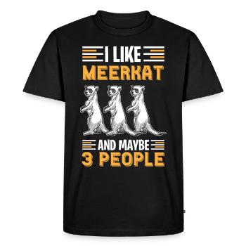 Suricates Suricates Amour des animaux Suricates - T-shirt Premium bio Homme - noir - Devant - Nico (187cm)