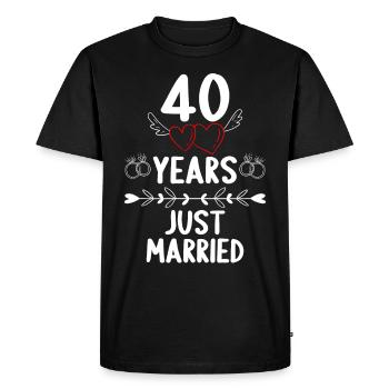 40 ans 40 Yaers just married 40 ans de mariage - T-shirt Premium bio Homme - noir - Devant - Nico (187cm)