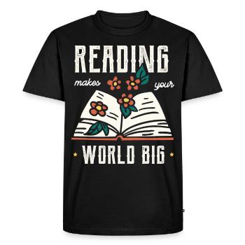 Lire Lecteur Lectrice Design - T-shirt Premium bio Homme - noir - Devant - Nico (187cm)