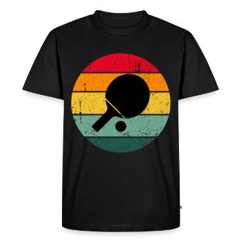 Vintage Retro Tischtennis Geschenk - Männer Premium Bio T-Shirt - Schwarz - Vorne - Nico (187cm)
