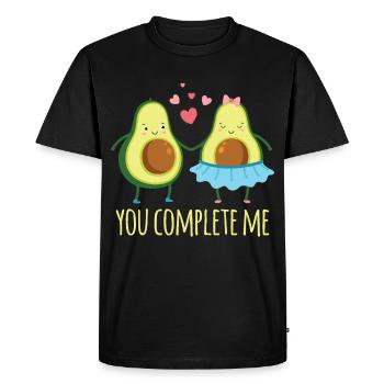 Avocat couple amour amoureux - T-shirt Premium bio Homme - noir - Devant - Nico (187cm)