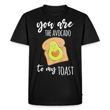 Avocat toast couple amour romantisme - T-shirt Premium bio Homme - noir - Devant - Nico (187cm)