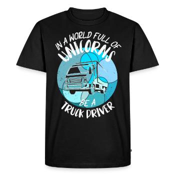 Truck drivers Truck drivers Professional drivers - Men's Premium Organic T-Shirt - black - Front - Nico (187cm)