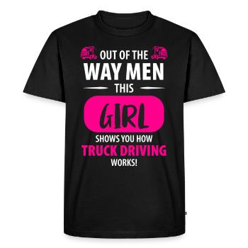 Truck Driver Truck Driver Professional Driver Ladies - Men's Premium Organic T-Shirt - black - Front - Nico (187cm)