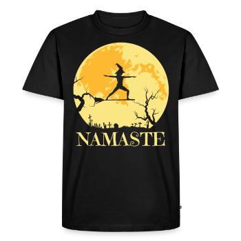Namaste sorcière Besen Joga - T-shirt Premium bio Homme - noir - Devant - Nico (187cm)