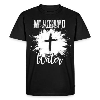 Jesus God Christian Church Gift - Men's Premium Organic T-Shirt - black - Front - Nico (187cm)