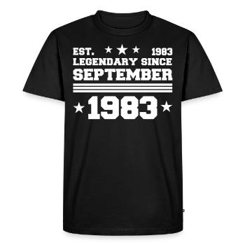 38th birthday gift September 1983 - Men's Premium Organic T-Shirt - black - Front - Nico (187cm)