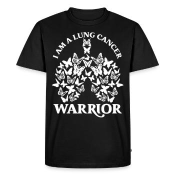 Survivant du cancer du poumon Je suis un guerrier du cancer du poumon - T-shirt Premium bio Homme - noir - Devant - Nico (187cm)