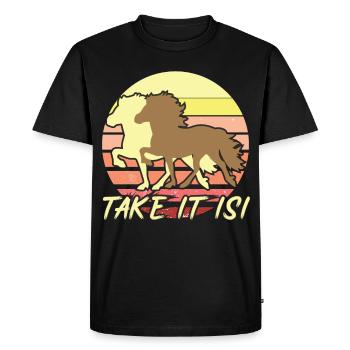 Isi Islandpferd Island Chevaux - T-shirt Premium bio Homme - noir - Devant - Nico (187cm)