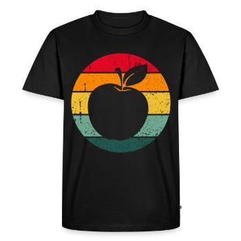 Vintage rétro pomme fruit pomme pomme idée cadeau - T-shirt Premium bio Homme - noir - Devant - Nico (187cm)
