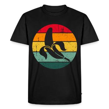 Vintage Retro Banana Gift Gift Idea Fruit - Men's Premium Organic T-Shirt - black - Front - Nico (187cm)