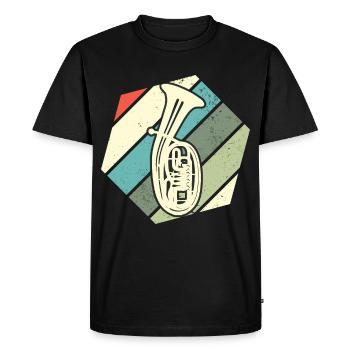 Tenor Horn Retro Musical Instrument Musician - Men's Premium Organic T-Shirt - black - Front - Nico (187cm)