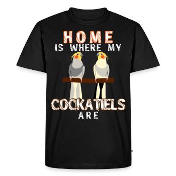 Nymphens perrsive Cockatiels Cockatiel - T-shirt Premium bio Homme - noir - Devant - Nico (187cm)