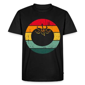 Vintage Retro Tomato Tomato Vegetable Gift - Men's Premium Organic T-Shirt - black - Front - Nico (187cm)