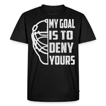 Hockey Goalie - Mon but est de le faire - T-shirt Premium bio Homme - noir - Devant - Nico (187cm)
