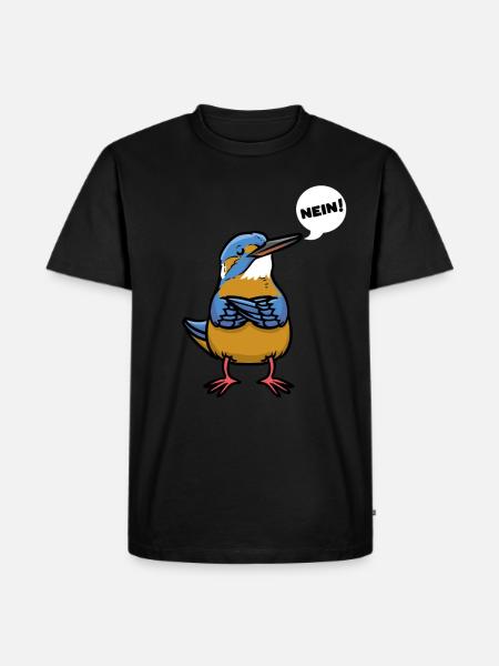 Sturer Eisvogel - Männer Premium Bio T-Shirt - Schwarz