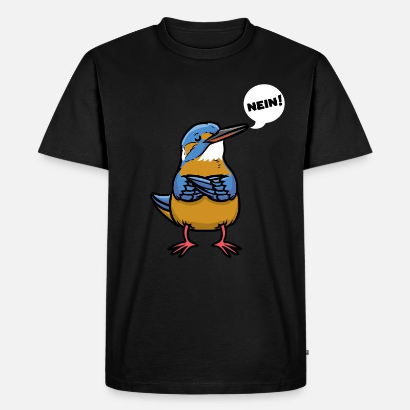 Sturer Eisvogel - Männer Premium Bio T-Shirt - Schwarz
