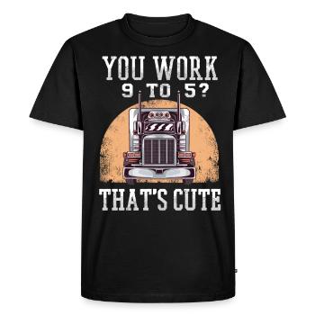 Camionneur travail citation drôle - T-shirt Premium bio Homme - noir - Devant - Nico (187cm)