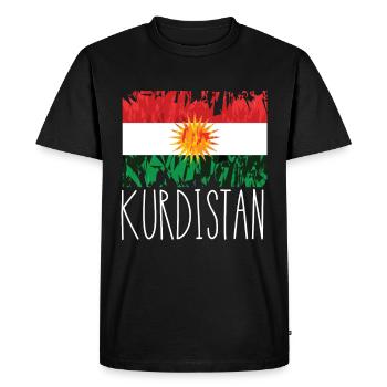 Kurdistan Homeland Kurds Flag Kurdish - Men's Premium Organic T-Shirt - black - Front - Nico (187cm)