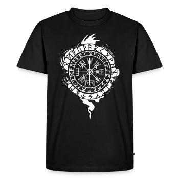 Viking Rune Mythology - Men's Premium Organic T-Shirt - black - Front - Nico (187cm)