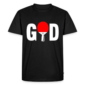 Joueur de ping-pong Joueuse de ping-pong God - T-shirt Premium bio Homme - noir - Devant - Nico (187cm)