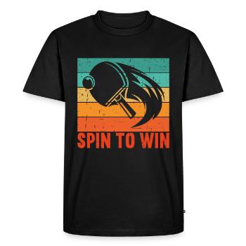 Ping-pong Spin to Win Joueur Joueuse - T-shirt Premium bio Homme - noir - Devant - Nico (187cm)