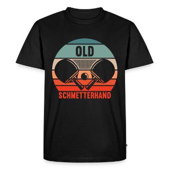 Tischtennis Retro Spieler Old Schmetterhand - Männer Premium Bio T-Shirt - Schwarz - Vorne - Nico (187cm)