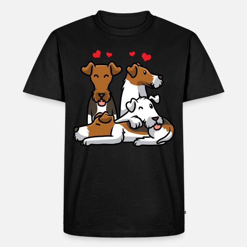 Foxterrier Drahthaar - Männer Premium Bio T-Shirt - Schwarz