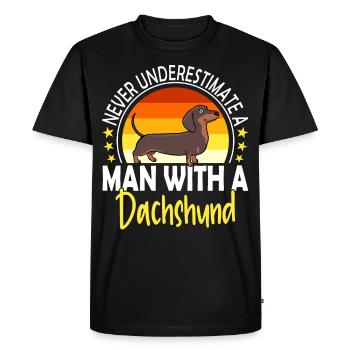 Teckel teckel chiens amateurs de chien chien chien man - T-shirt Premium bio Homme - noir - Devant - Nico (187cm)