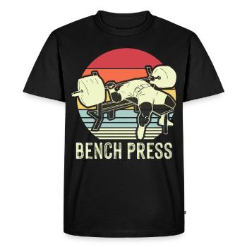 Presse bancaire Retro Workout Fitness Training - T-shirt Premium bio Homme - noir - Devant - Nico (187cm)