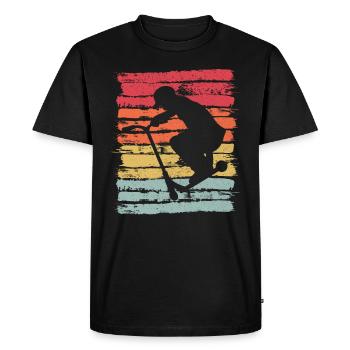 Scooter scooter pliante - T-shirt Premium bio Homme - noir - Devant - Nico (187cm)