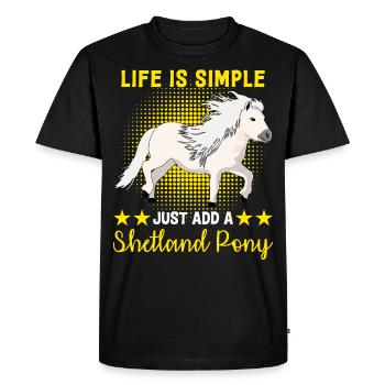 Shetland Pony Riding Shetland Pony Shetty - Men's Premium Organic T-Shirt - black - Front - Nico (187cm)