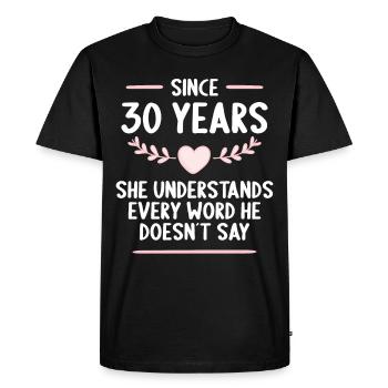 30 years married 30th wedding anniversary - Men's Premium Organic T-Shirt - black - Front - Nico (187cm)