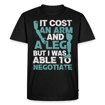 Amputee Humor amputee funny - Men's Premium Organic T-Shirt - black - Front - Nico (187cm)
