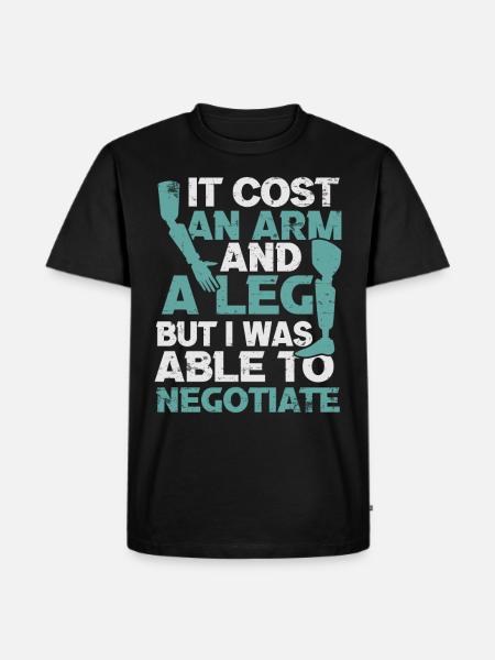 Amputation Rollstuhl - Männer Premium Bio T-Shirt - Schwarz