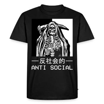 Squelettique Faucheuse Antisocial Ange de la Mort - T-shirt Premium bio Homme - noir - Devant - Nico (187cm)