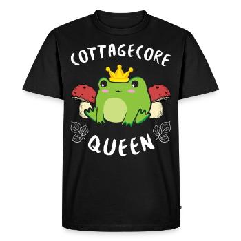Cottagecore Aesthetic Kawaii Frog Goblincore - Men's Premium Organic T-Shirt - black - Front - Nico (187cm)