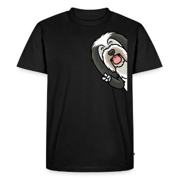Bearded Collie chien - T-shirt Premium bio Homme - noir - Devant - Nico (187cm)