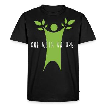 One with nature - Men's Premium Organic T-Shirt - black - Front - Nico (187cm)