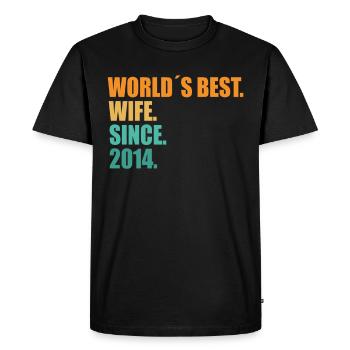 Best wife since 2014 7th wedding anniversary - Men's Premium Organic T-Shirt - black - Front - Nico (187cm)