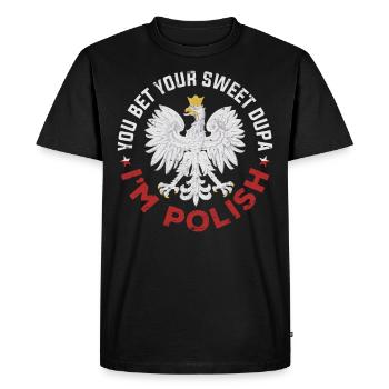 Drapeau polonais Polska - T-shirt Premium bio Homme - noir - Devant - Nico (187cm)