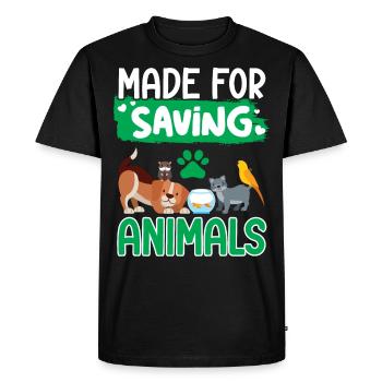 Saving animals is my thing Veterinarian - Men's Premium Organic T-Shirt - black - Front - Nico (187cm)