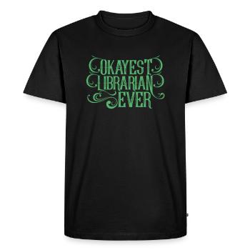 Bibliothécaire Bibliothécaire Bibliothèque Livre - T-shirt Premium bio Homme - noir - Devant - Nico (187cm)