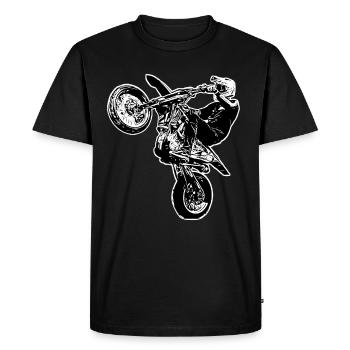 Supermoto / Supermotard / Supermoto Wheelie - T-shirt Premium bio Homme - noir - Devant - Nico (187cm)